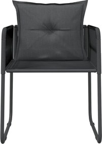 vidaXL Σετ Τραπεζαρίας Κήπου 5 Τεμαχίων Μαύρο