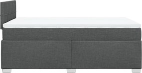 vidaXL Κρεβάτι Boxspring με Στρώμα Σκούρο Γκρι 120x190 εκ Υφασμάτινο