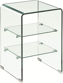 GLASSER Κομοδίνο Clear  2 Ράφια - Γυαλί 10mm / 5mm   1τμχ