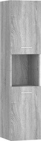 vidaXL Ντουλάπι Μπάνιου Γκρι Sonoma 30x30x130 εκ. Επεξεργασμένο Ξύλο