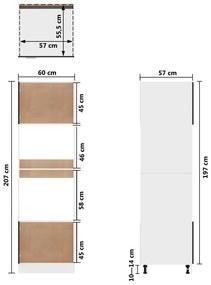 Ντουλάπι για Φούρνο Μικροκυμάτων Μαύρο 60x57x207 εκ Επεξ. Ξύλο - Μαύρο