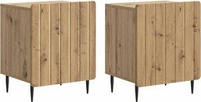 vidaXL Κομοδίνο 2 pcs Artisan Δρυς 43 x 34,5 x 52 εκ