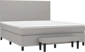 vidaXL Κρεβάτι Boxspring με Στρώμα Αν. Πράσινο 160x200εκ Υφασμάτινο