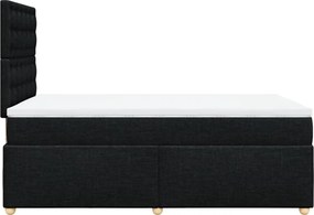 vidaXL Κρεβάτι Boxspring με Στρώμα Μαύρο 120x190 εκ. Υφασμάτινο