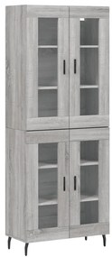 vidaXL Ντουλάπι Γκρι Sonoma 69,5 x 34 x 180 εκ. Επεξεργασμένο Ξύλο