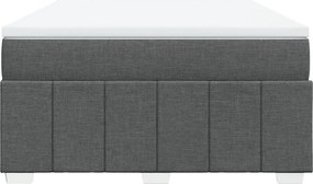 vidaXL Κρεβάτι Boxspring με Στρώμα Σκούρο Γκρι 140x190 εκ. Υφασμάτινο