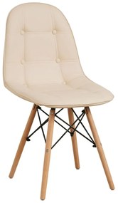 Καρέκλα ArteLibre PEEP Μπεζ PVC/Ξύλο 44x52.5x84cm-14600006