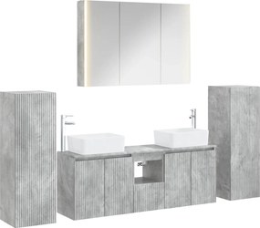 vidaXL Σετ Επίπλων Μπάνιου 6 pcs Γκρι Σκυροδέματος