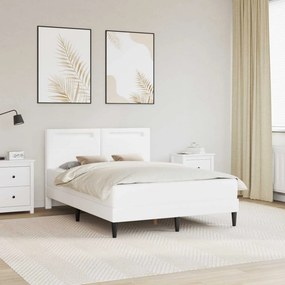 vidaXL Σκελετός Κρεβατιού με κεφαλάρι Λευκό 120 x 200 cm Τεχνητό Δέρμα
