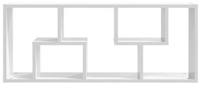 Ραφιέρα Τοίχου Γυαλιστερό Λευκό 36 x 16 x 90 εκ. από Επεξ. Ξύλο - Λευκό