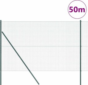 vidaXL Στύλος Περιφράξεων Χάλυβας και PVC Πράσινο