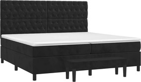 vidaXL Κρεβάτι Boxspring με Στρώμα Μαύρο 200x200 εκ. Βελούδινο