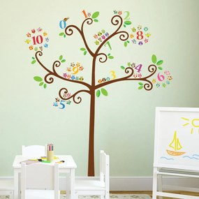 Παιδικά αυτοκόλλητα τοίχου Δέντρο με αριθμούς και κουκουβάγιες stick682
