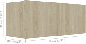 vidaXL Έπιπλα Τηλεόρασης Σετ 2 Τεμαχίων Sonoma Δρυς από Επεξ. Ξύλο
