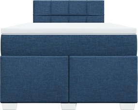 vidaXL Κρεβάτι Boxspring με Στρώμα Μπλε 120x200 εκ. Υφασμάτινο