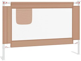 vidaXL Μπάρα Κρεβατιού Προστατευτική Taupe 100 x 25 εκ. Υφασμάτινη