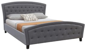 Κρεβάτι Alexia Megapap υφασμάτινο χρώμα γκρι 160x200εκ.