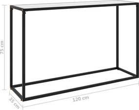 vidaXL Τραπέζι Κονσόλα Λευκό 120 x 35 x 75 εκ. από Ψημένο Γυαλί