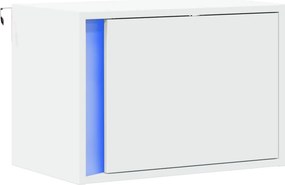 vidaXL Κομοδίνο Επιτοίχιο με Φώτα LED Λευκό