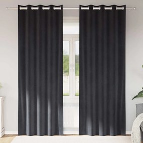 vidaXL Κουρτίνες με κουρτίνες 2 pcs Σκούρο γκρι 140 x 225 cm Βελούδο