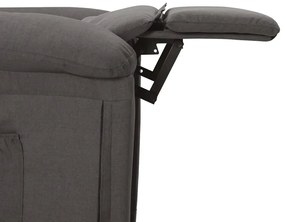 vidaXL Πολυθρόνα Μασάζ Ηλεκτρική Σκούρο Γκρι Υφασμάτινη