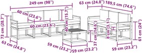 vidaXL Σειρά Καναπέ Εξωτερικού 7 pcs