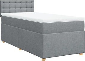 vidaXL Κρεβάτι Boxspring με Στρώμα Ανοιχτό Γκρι 80x200 εκ. Υφασμάτινο