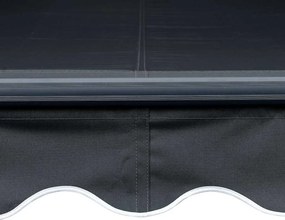 vidaXL Χειροκίνητη τέντα με ηλιακό LED 3,5 x 2,5 m Ανθρακί