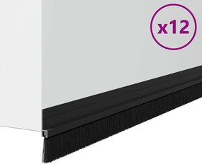 vidaXL Αυτοκόλλητες σφραγίδες πόρτας 12 pcs Μαύρο 100 cm