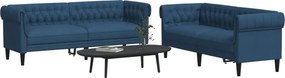vidaXL Σετ Σαλονιού 2 Τεμαχίων Μπλε Υφασμάτινο