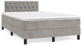 ΚΡΕΒΑΤΙ BOXSPRING ΜΕ ΣΤΡΩΜΑ &amp; LED ΑΝ.ΓΚΡΙ 120X190ΕΚ. ΒΕΛΟΥΔΙΝΟ 3270171