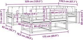 vidaXL Σειρά Καναπέ Εξωτερικού 6 pcs Άσπρο και Ανθρακί Πολυεστέρας