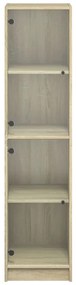 vidaXL Ντουλάπι Sonoma Δρυς 35 x 37 x 142 εκ. με Γυάλινες Πόρτες