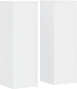 vidaXL Βάσεις Φυτών 2 τεμ. Λευκές 33x33x100 εκ. από Επεξεργασμένο Ξύλο
