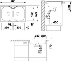 Blanco Tipo 8 Compact (78x50) - Ανοξείδωτος Νεροχύτης Κουζίνας