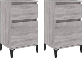 vidaXL Κομοδίνα 2 τεμ. Γκρι Sonoma 40x35x70 εκ.