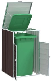 vidaXL Πλαίσιο Κάδων Απορριμμάτων 1 Κάδος Καφέ 72x81x115 εκ. Ατσάλι