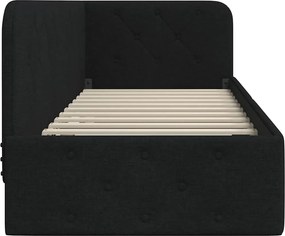 vidaXL Κρεβάτι Γωνίας Μαύρο 80 x 200 cm ύφασμα