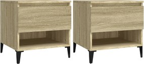 vidaXL Βοηθητικά Τραπέζια 2 τεμ. Sonoma Δρυς 50x46x50 εκ. Επεξ. Ξύλο