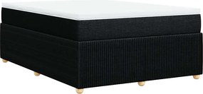 vidaXL Κρεβάτι Boxspring με Στρώμα Μαύρο 140x200 εκ. Υφασμάτινο