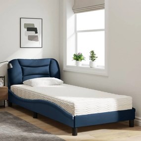 vidaXL Κρεβάτι με Στρώμα Hvar Μπλε 80x200 εκ. Υφασμάτινο