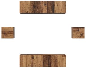 vidaXL Σετ επίπλου τηλεόρασης 6 pcs Παλιό Ξύλο Επεξεργασμένο ξύλο