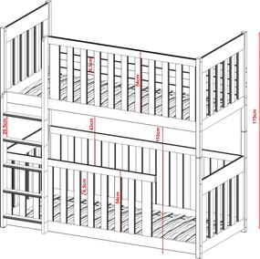 KONRAD 80x160 white bunk bed Lano Furniture
