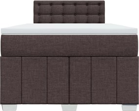 vidaXL Κρεβάτι Boxspring με Στρώμα Σκούρο Καφέ 120x190 εκ Υφασμάτινο