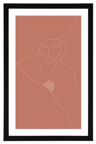 Αφίσα με παρπαστού Διακριτικές γραμμές και το λουλούδι της ζωής - 40x60 white