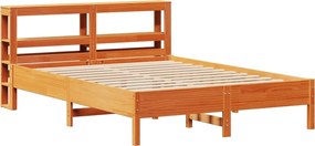 vidaXL Σκελετός Κρεβ. Χωρίς Στρώμα Καφέ Κεριού 135x190 εκ Μασίφ Πεύκο