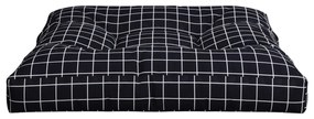 Μαξιλάρι Παλέτας Μαύρο Καρό 70 x 70 x 12 εκ. Υφασμάτινο - Πολύχρωμο