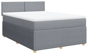 ΚΡΕΒΑΤΙ BOXSPRING ΜΕ ΣΤΡΩΜΑ ΑΝΟΙΧΤΟ ΓΚΡΙ 140X200 ΕΚ. ΥΦΑΣΜΑΤΙΝΟ 3287472