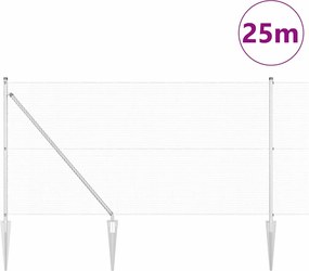 vidaXL Στύλος Περιφράξεων Ασημί 25 x 1 μ (16 x 16 mm δίχτυ) Ατσάλι