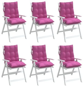 vidaXL Μαξιλάρια Καρέκλας Χαμηλή Πλάτη 6 τεμ. Ροζ Ύφασμα Oxford